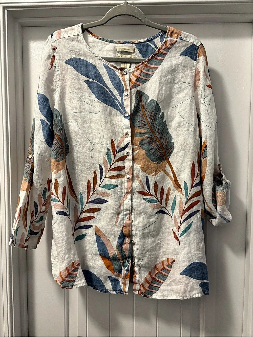 Cynthia Rowley Floral Linen Button-Down Size 1X